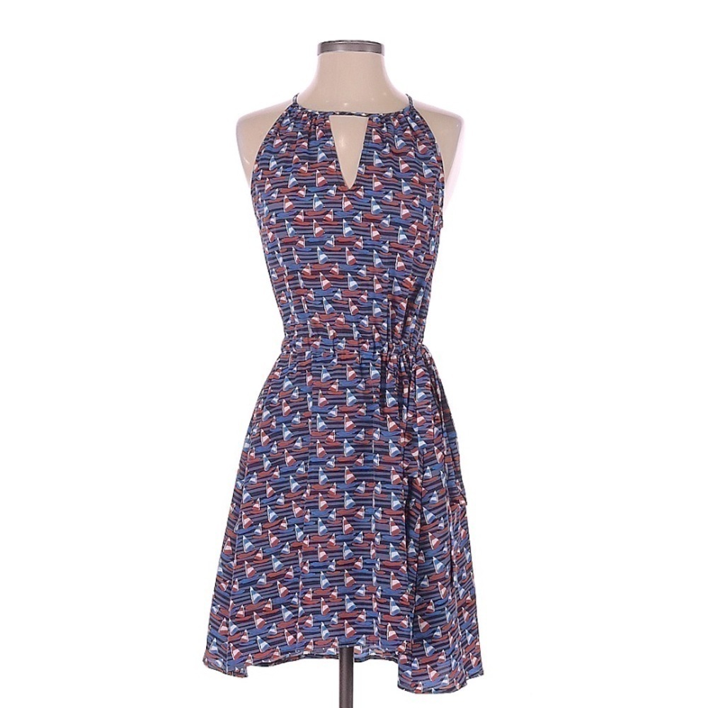 Pixley Blue & Red Sail Boat Dress | SIZE S